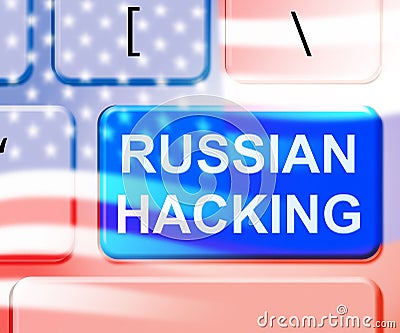 Hack Keyboard Key Flags Showing Hacking 3d Illustration Stock Photo