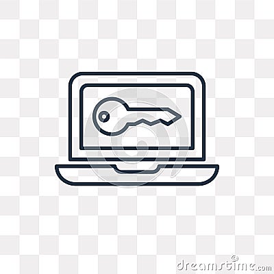 Hack vector icon isolated on transparent background, linear Hack Vector Illustration