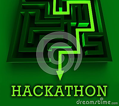 Hackathon Code Malicious Software Hack 3d Rendering Stock Photo