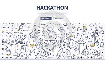 Hackathon Doodle Concept Vector Illustration