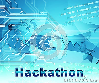 Hackathon Technology Threat Online Coding 2d Illustration Stock Photo