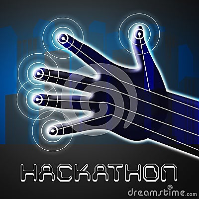 Hackathon Technology Threat Online Coding 2d Illustration Stock Photo