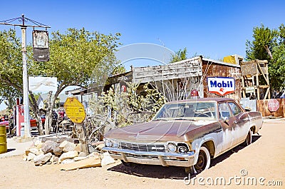 Hackberry gas station on route 66 Editorial Stock Photo