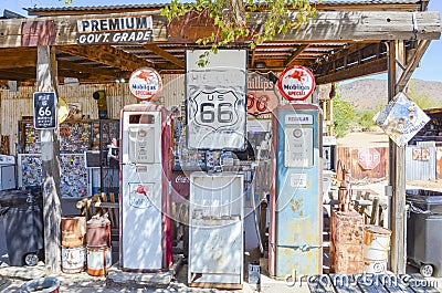 Hackberry gas station on route 66 Editorial Stock Photo