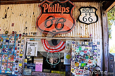 Hackberry General Store is a popular museum of old Route 66 Editorial Stock Photo