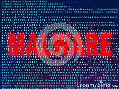 Hacker attack, malware. Computer virus. Warning skull Stock Photo
