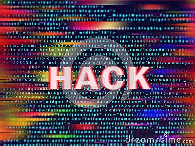 Hacker attack, malware. Computer virus. Warning skull Stock Photo