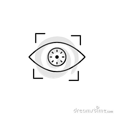 Hacker, biometric recognition icon on white background. Can be used for web, logo, mobile app, UI UX Vector Illustration