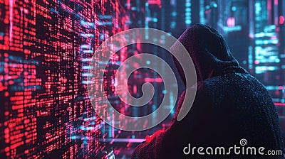 Hacker Breaking Into A Secure System Stock Photo