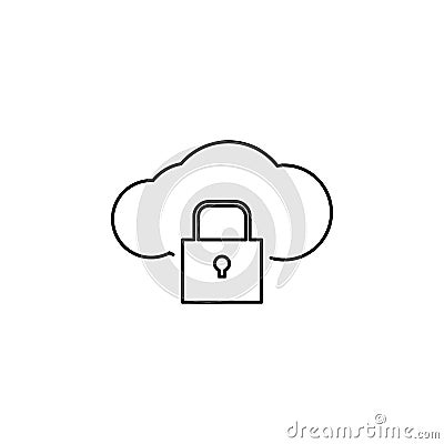 Hacker, cloud icon on white background. Can be used for web, logo, mobile app, UI UX Vector Illustration