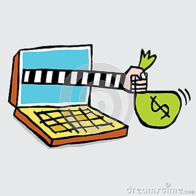 Hacker - Computer Being Hacked 02 Vector Illustration