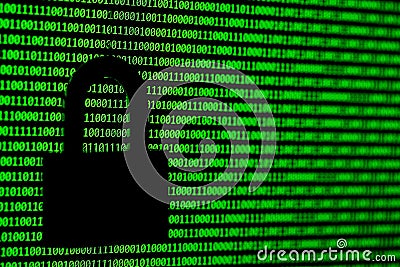 Hacker concept. computer binary codes and padlock . Stock Photo