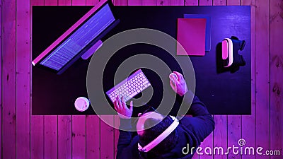 Hacker or cracker attempt to hack a security system. Stock Photo