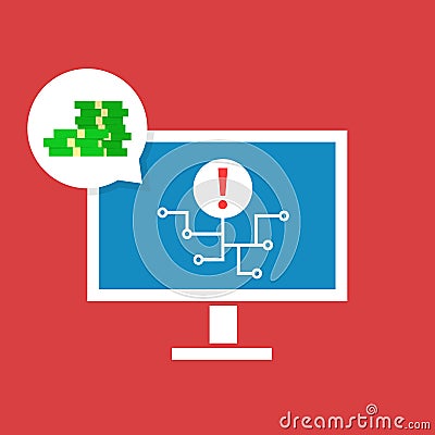 Hacker cyber attack on personal computers Vector Illustration