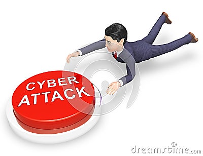 Hacker Cyberattack Malicious Infected Spyware 3d Rendering Stock Photo