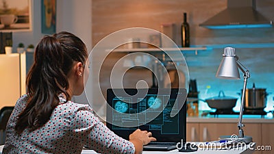 Hacker finishing succesfully hacking company system Stock Photo