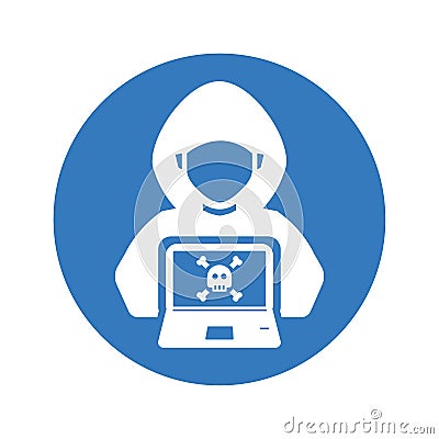 Hacker Icon, Hacking, Cyber Crime, Stealing Data Stock Photo