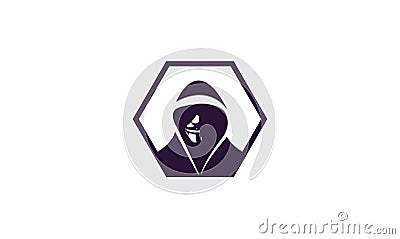 Hacker Logo Design - Cyber Security Hacker - Anonymous hacker logo template Vector Illustration