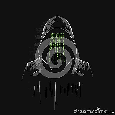 Hacker Logo Design - Cyber Security Hacker - Anonymous hacker logo template Stock Photo