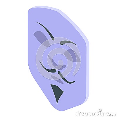 Hacker mask icon isometric vector. Anonymous guy Vector Illustration