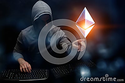 Hacker hunting for code concept Editorial Stock Photo