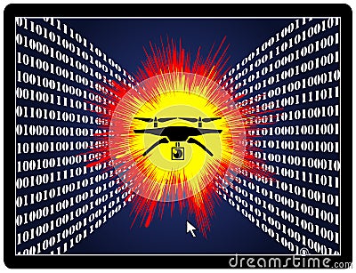 Hacker remotely kills Drone Stock Photo