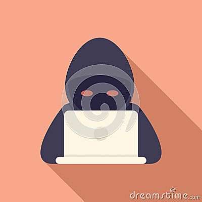Hacker report icon flat vector. Virus error Stock Photo