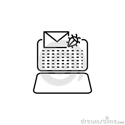 Hacker, Spam icon on white background. Can be used for web, logo, mobile app, UI UX Vector Illustration