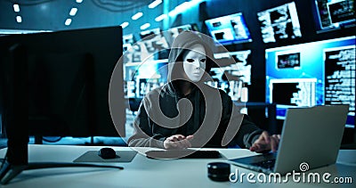 Hacker Stealing Data From Computer Stock Photo