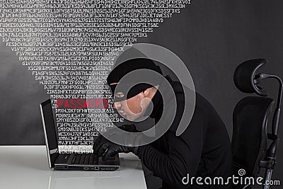 Hacker stealing data Stock Photo