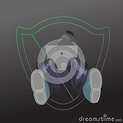 Hacker is using computer to attack vector illustration Vector Illustration