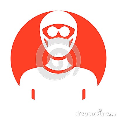 Hacker Wearing mask Vector Icon which can easily modify or edit Vector Illustration