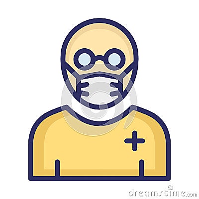 Hacker Wearing mask Vector Icon which can easily modify or edit Vector Illustration