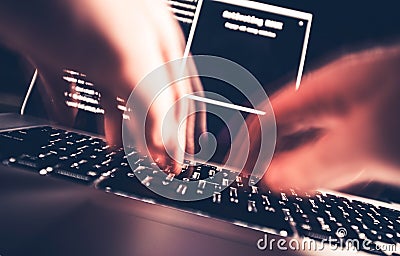 Hacker in Work Stock Photo