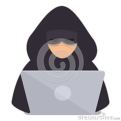 Hacker work icon cartoon vector. Cyber attack Vector Illustration