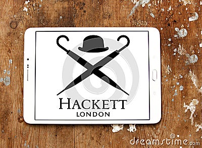 Hackett London fashion brand logo Editorial Stock Photo