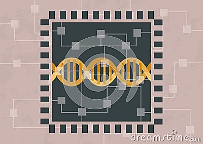 Hacking and decoding DNA Vector Illustration