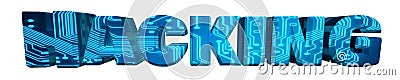 Hacking Text with Circuits Stock Photo