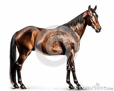 Hackney show horse isolated on white background. Generative AI Stock Photo