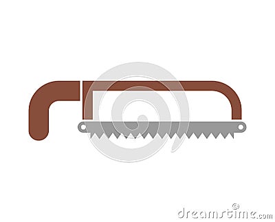 Hacksaw hand tool. Saw isolated. Vector illustration Vector Illustration