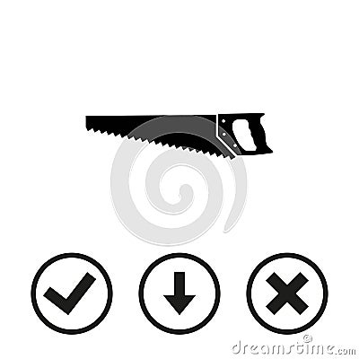 Hacksaw icon stock vector illustration flat design Vector Illustration