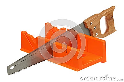 Hacksaw and miter box Stock Photo