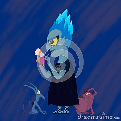 Hades god of the underworld. Evil little Hades Stock Photo