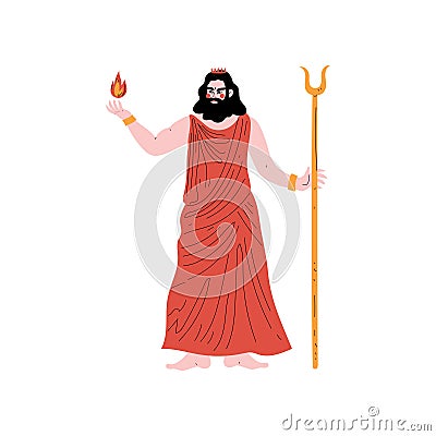 Hades Olympian Greek God, Ancient Greece Mythology Hero Vector Illustration Vector Illustration