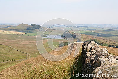 Hadrian's Wall from Green Slack Stock Photo