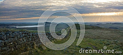 Hadrians Wall panorama Stock Photo