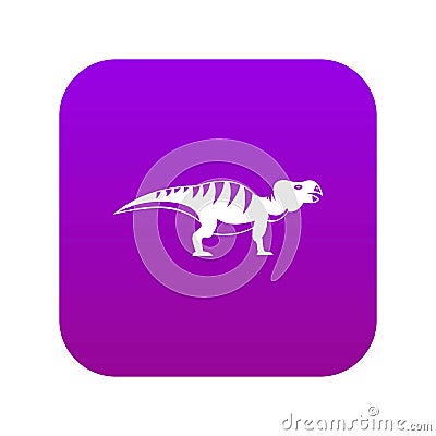 Hadrosaurid dinosaur icon digital purple Vector Illustration