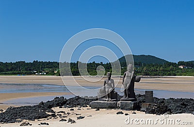 Haenyeo statues Editorial Stock Photo