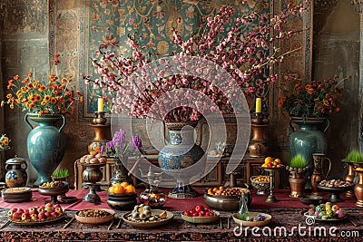 Nowruz, persian new year traditional decorations Stock Photo