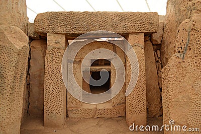 Hagar Qim Neolithic Temple Stock Photo